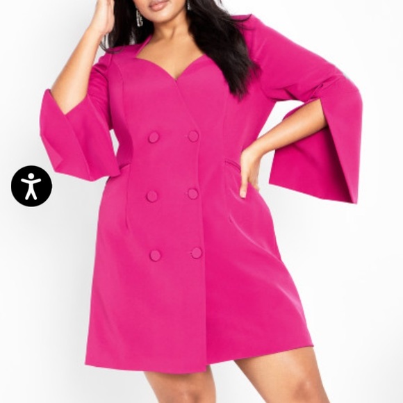 NWT Kallie Dress from City Chic in a Size 18 in Pop Pink - Picture 2 of 13
